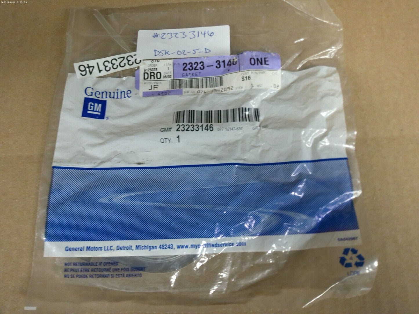 Genuine OEM GM Catalytic Converter Gasket 84135650 | DSK-02-5-D