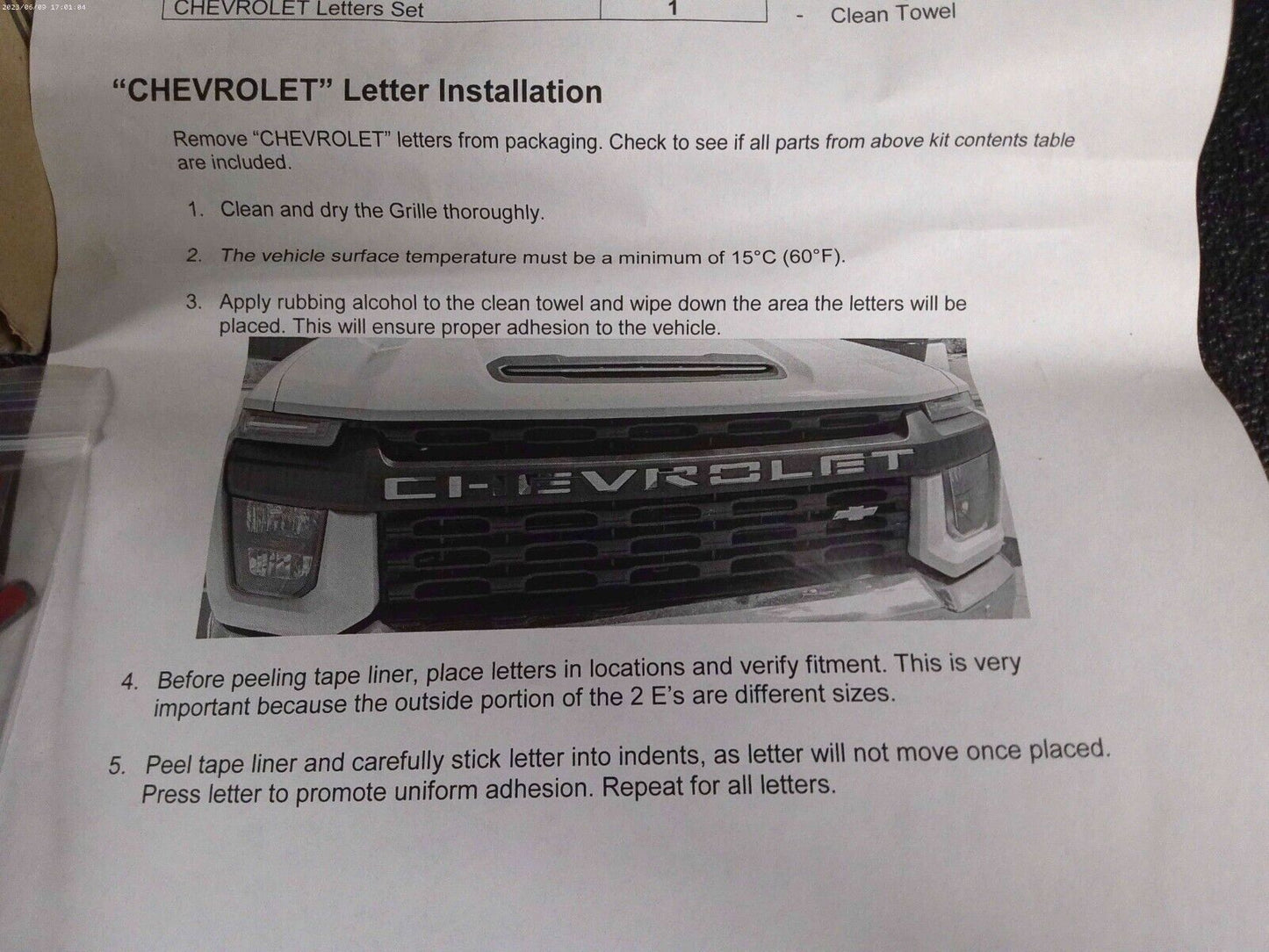 Genuine GM "Chevrolet" Polished Stainless Grill Letters 19421157 | CS10-D