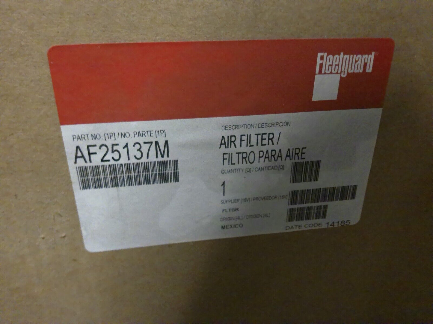 (1) Genuine Fleetguard AF25137M Air Filter | WD30-2