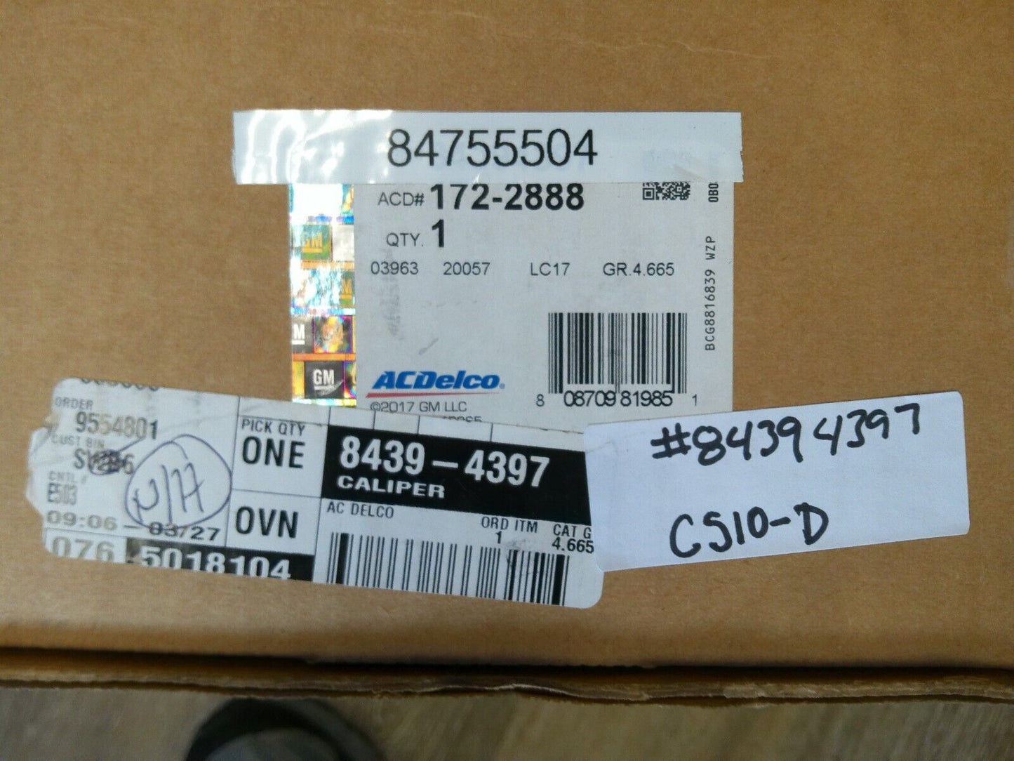 ACDelco 84755504 Gm OEM Disc Brake Caliper Without Pads | CS10-EN-T