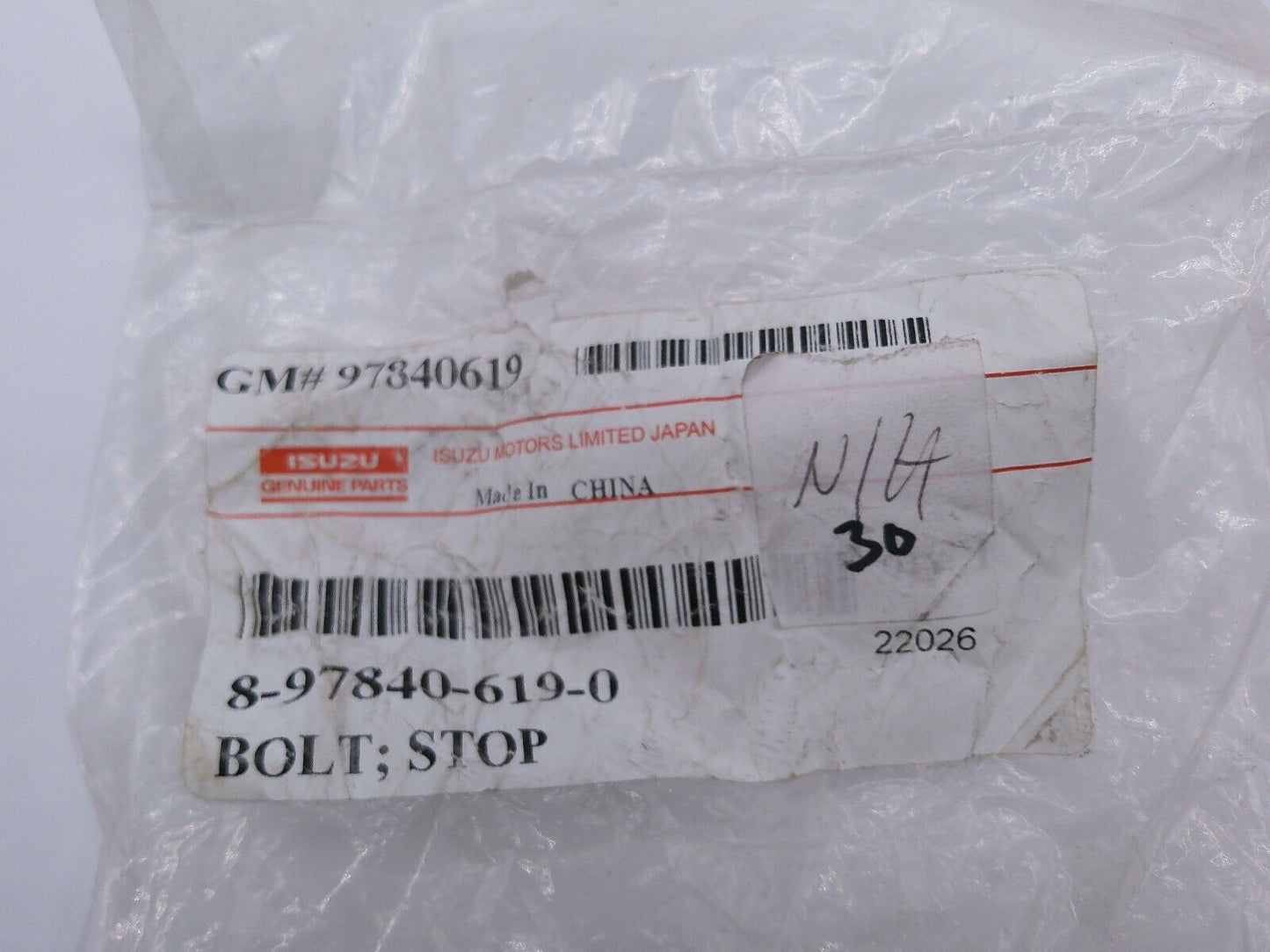 OEM Isuzu 8-97840-619-0 Bolt | OS2-07-B