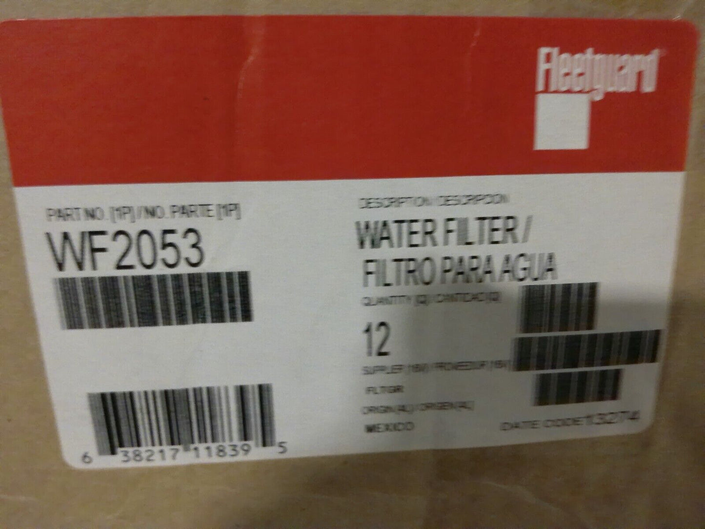 Lot of (8) Fleetguard WF2053 Water Coolant Filters | WD19-1