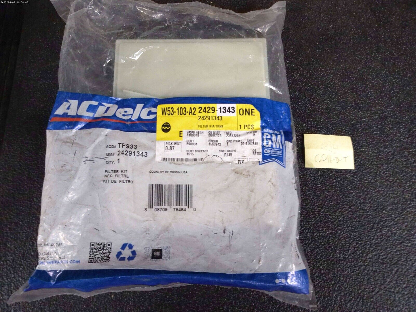 Genuine GM Automatic Transmission Fluid Filter Kit with Seal 24291343 | CS11-D-T