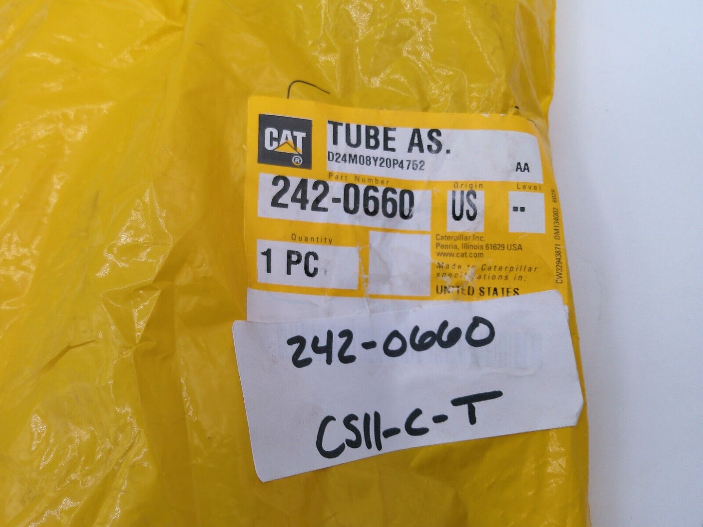 Genuine OEM CATERPILLAR TUBE 242-0660 CAT#2520660 | CS11-C-T