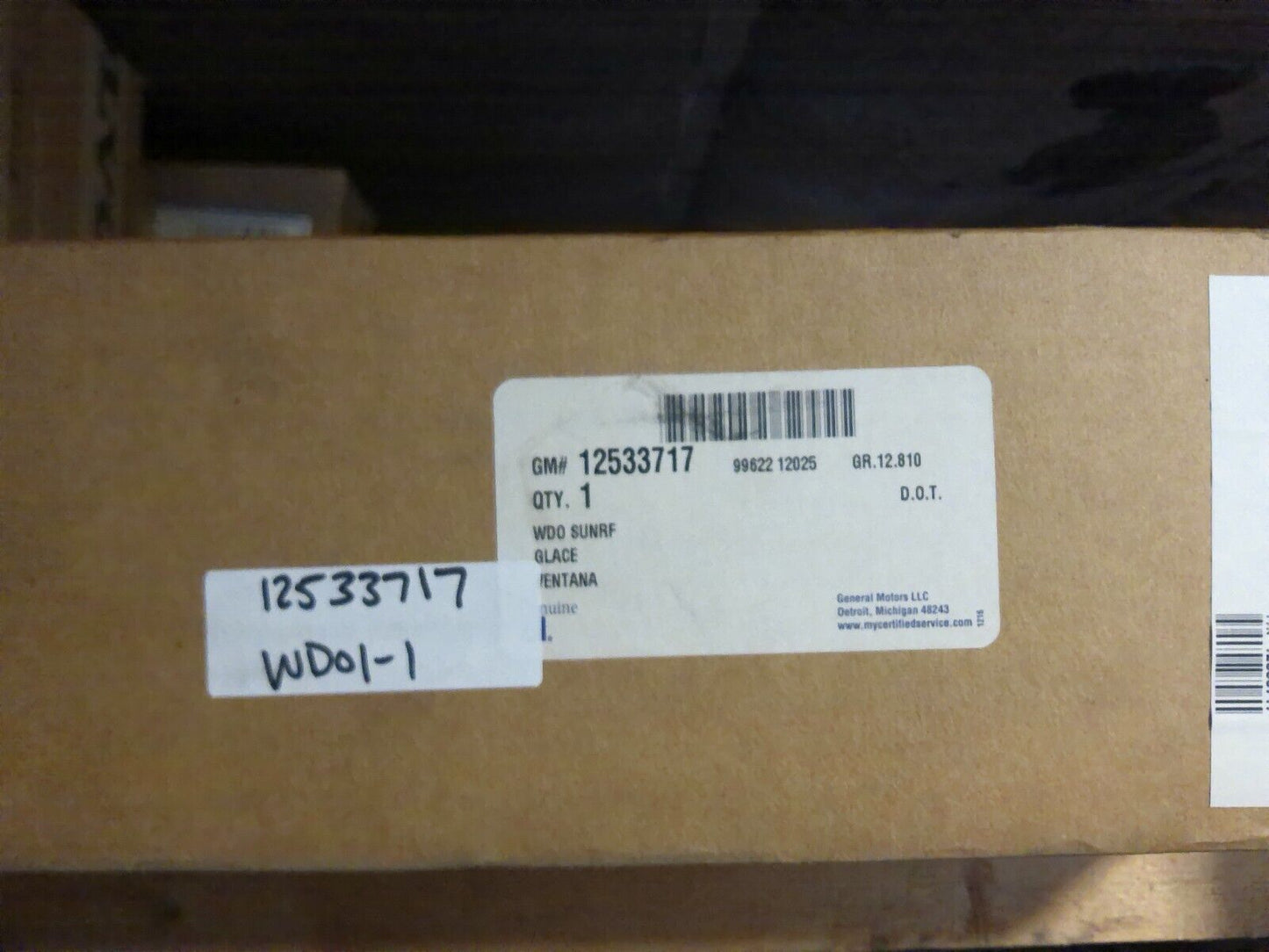 *NEW* Genuine GM OEM Sunroof 12533717 | WD01-1