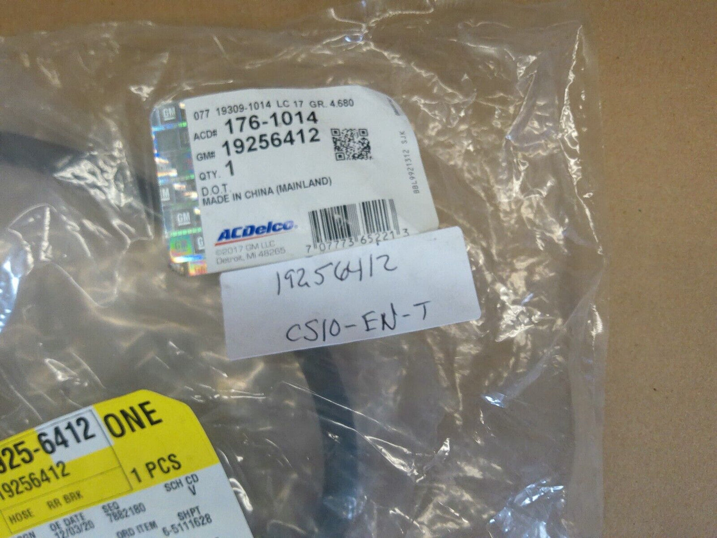 GM Genuine OEM Part 19256412 Brake Hydraulic Hose | CS10-EN-T