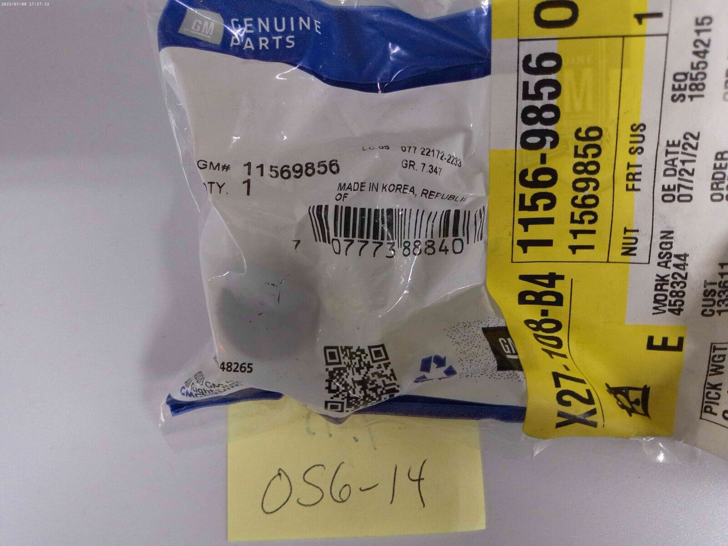 Genuine OE GM Front Suspension Strut Nut 11569856 | OS6-14
