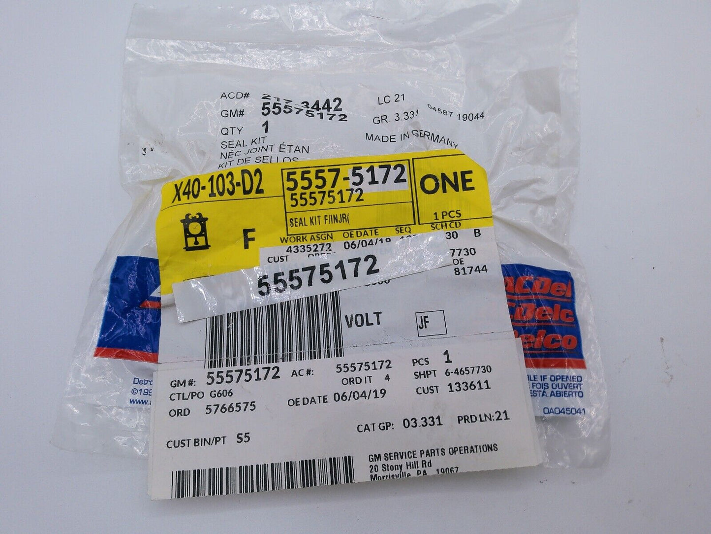 55575172 Genuine GM OEM FUEL INJECTOR SEAL KIT | OS4-04-A