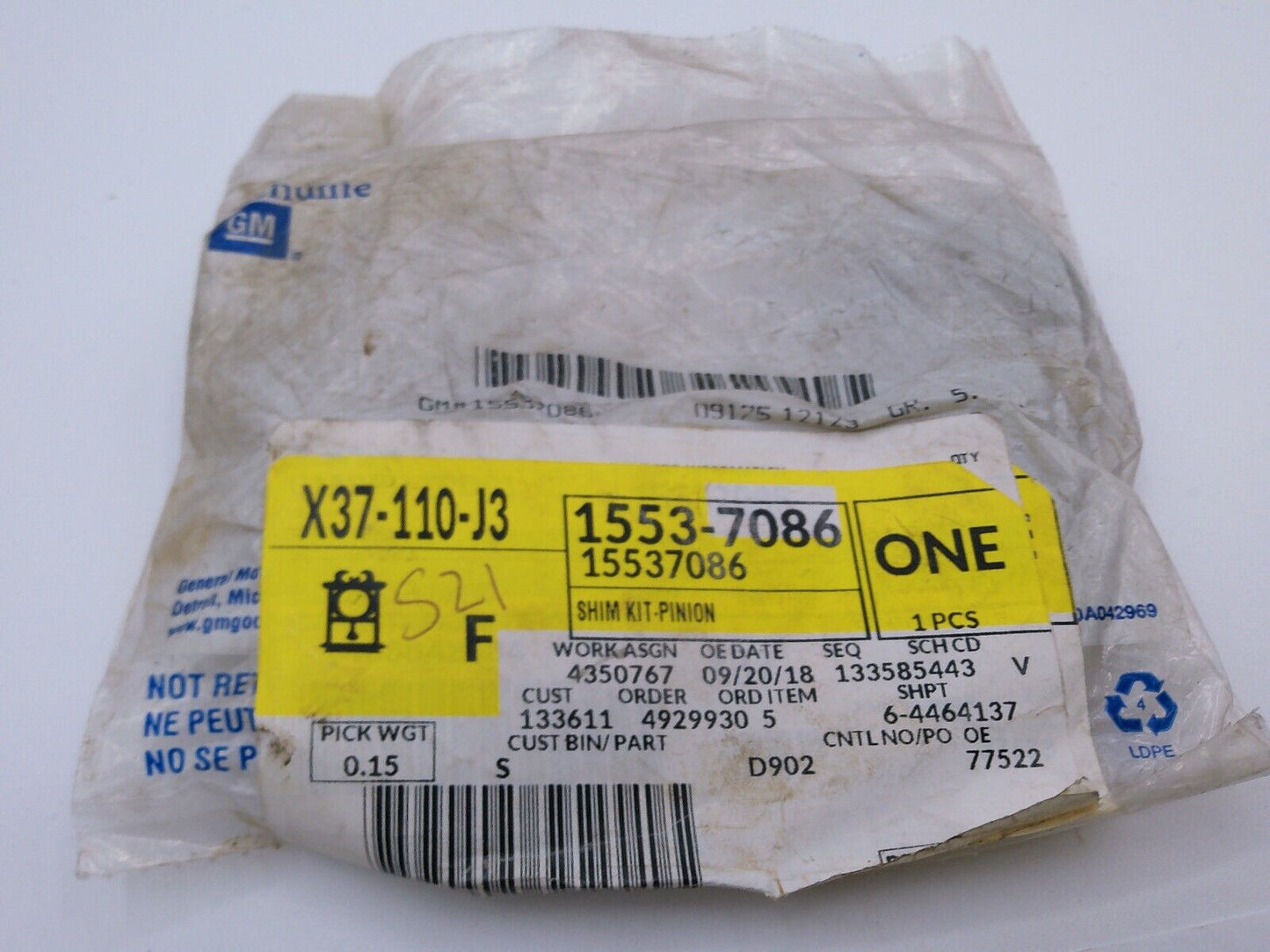 FULL SEALED KIT - Genuine GM F (S)Shim Kit 15537086 | OS2-08-B