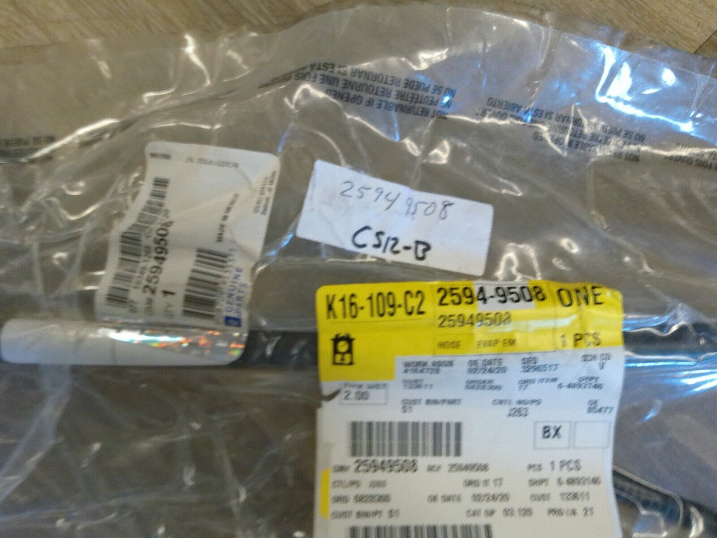 Genuine OEM GM Vapor Canister Hose 25949508 *SEALED PACK* | CS12-B