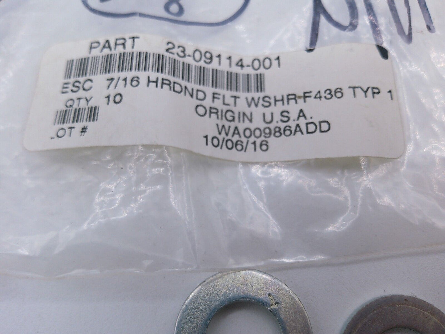 Lot of (8) FREIGHTLINER WASHER-FLAT, HARDENED, 7/16 23-09114-001 | OS4-11-C