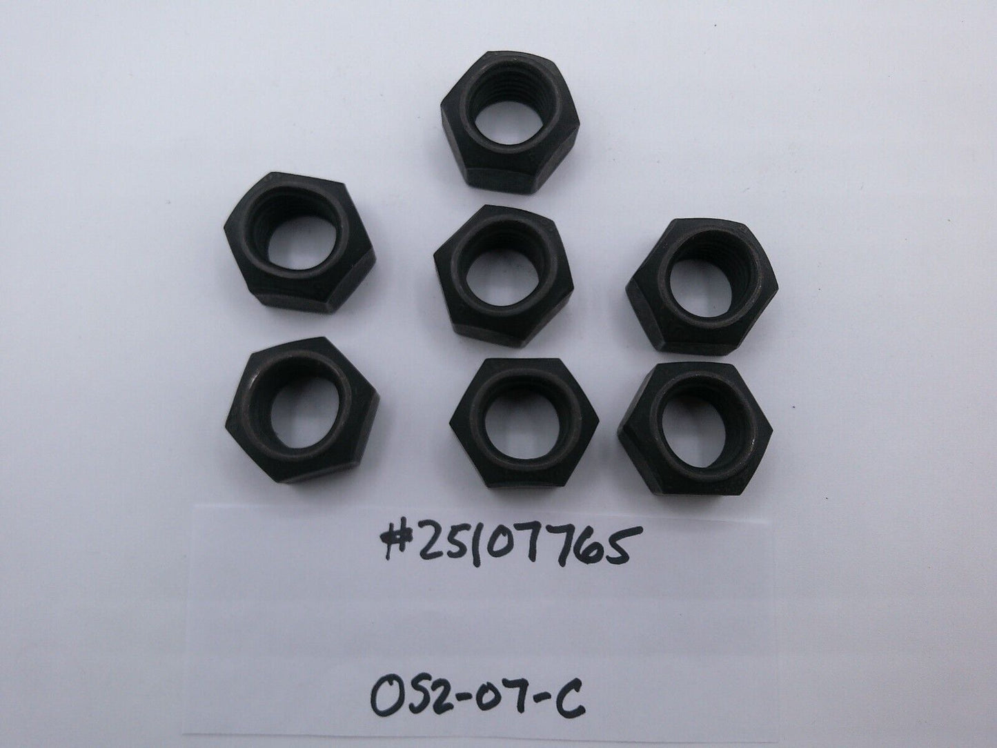 Lot of (7) Genuine OEM MACK 25107765 HEX NUTS | OS2-07-C