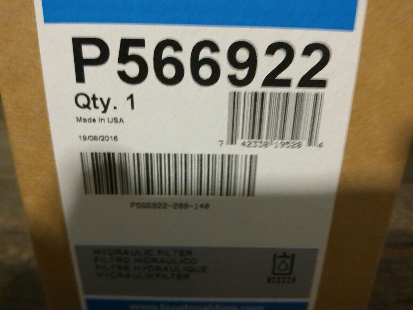 (1) GENUINE DONALDSON HYDRAULIC FILTER SPIN ON NEW P566922 | WD30-1