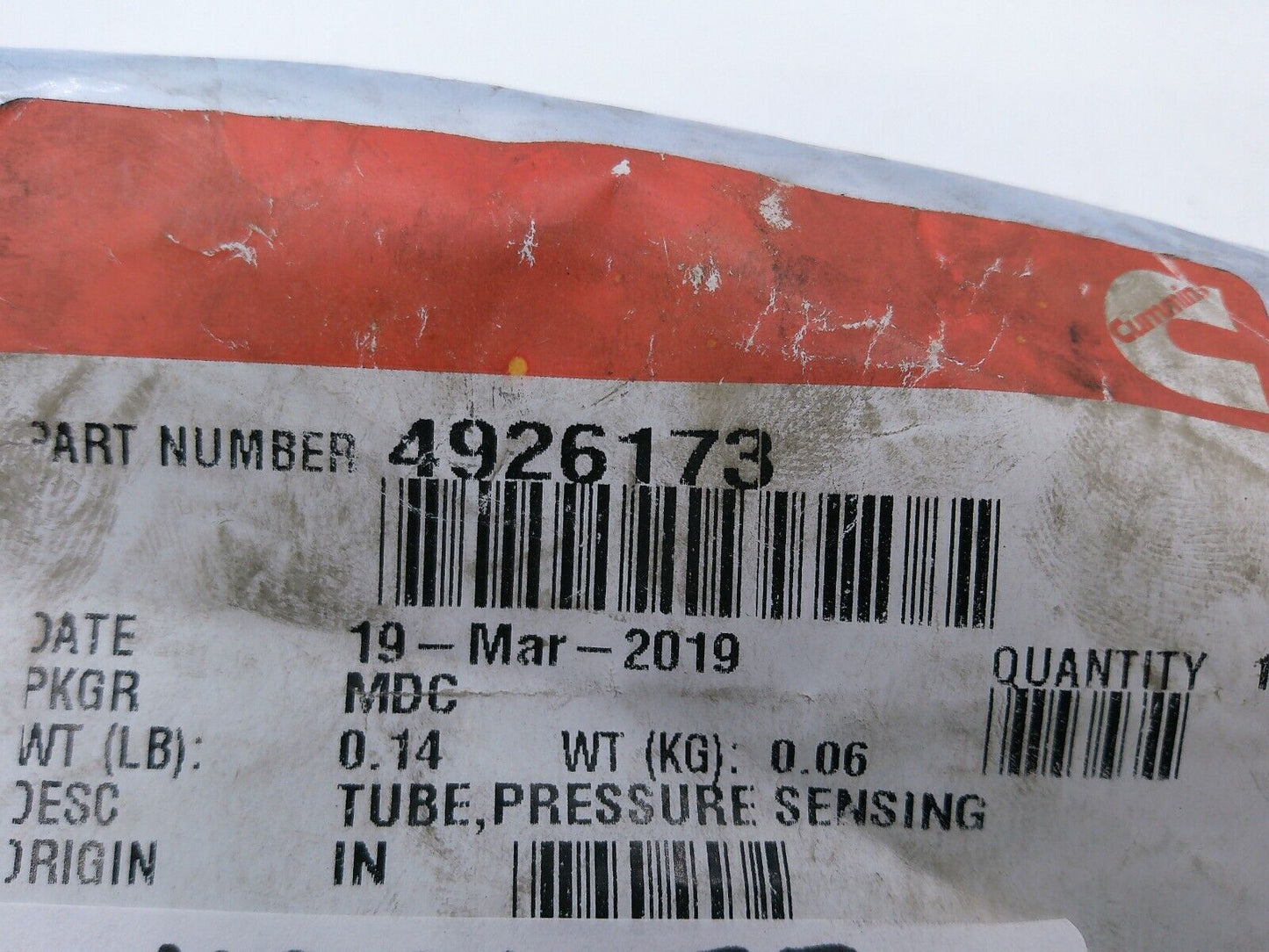 Genuine Cummins OEM 4926173 Pressure Sensing Tube | CS14-C-2-E