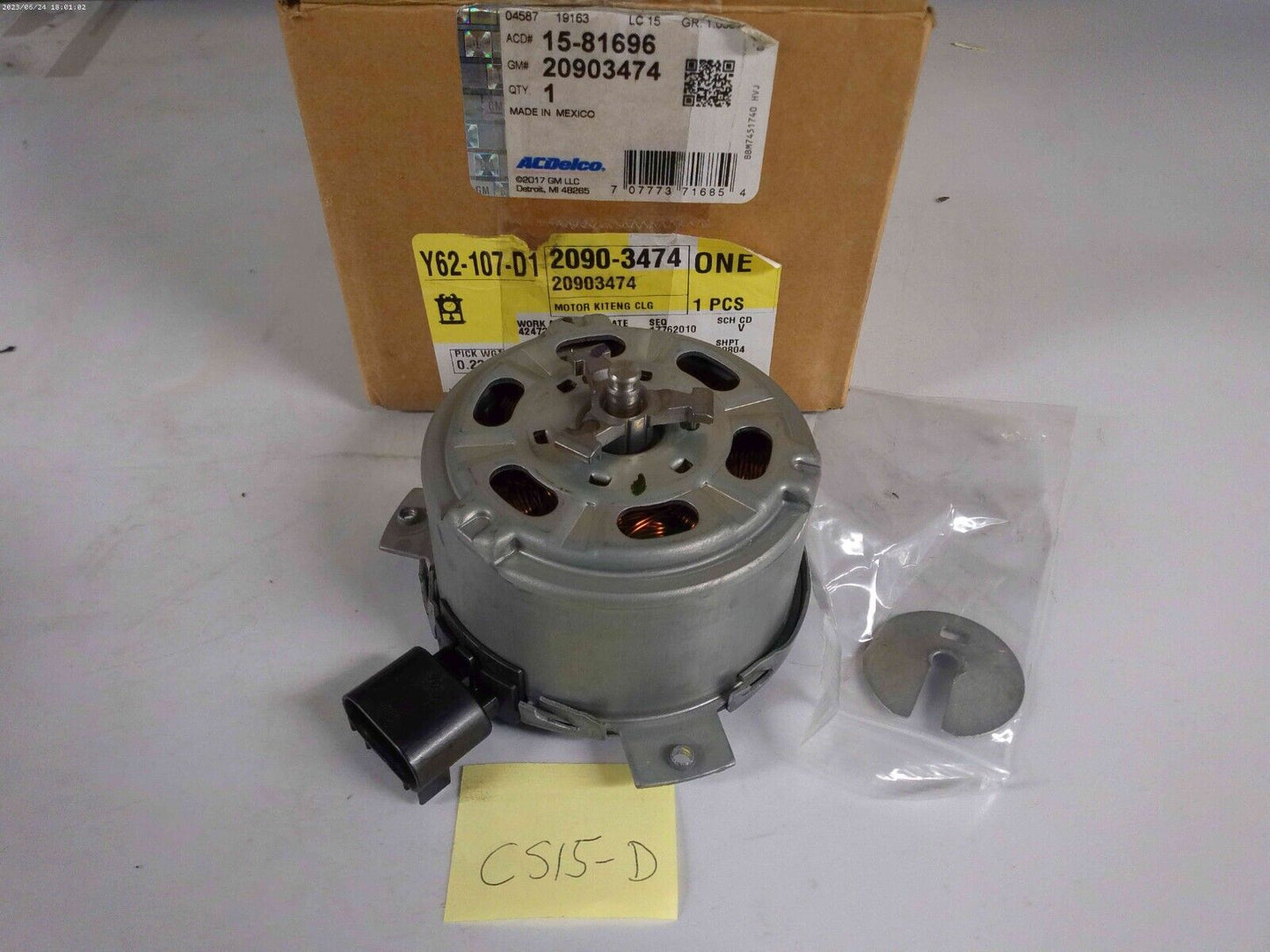 Genuine GM OEM Engine Cooling Fan Motor 20903474 | CS15-D