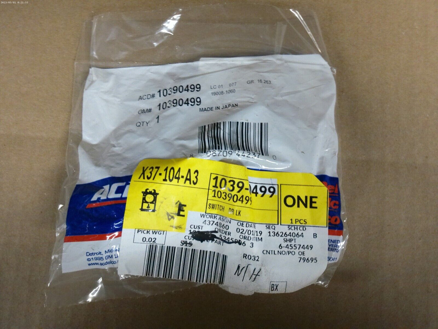 Pwr Door Lock Switch ACDelco GM OE/GM Genuine Parts 10390499 | OS4-19