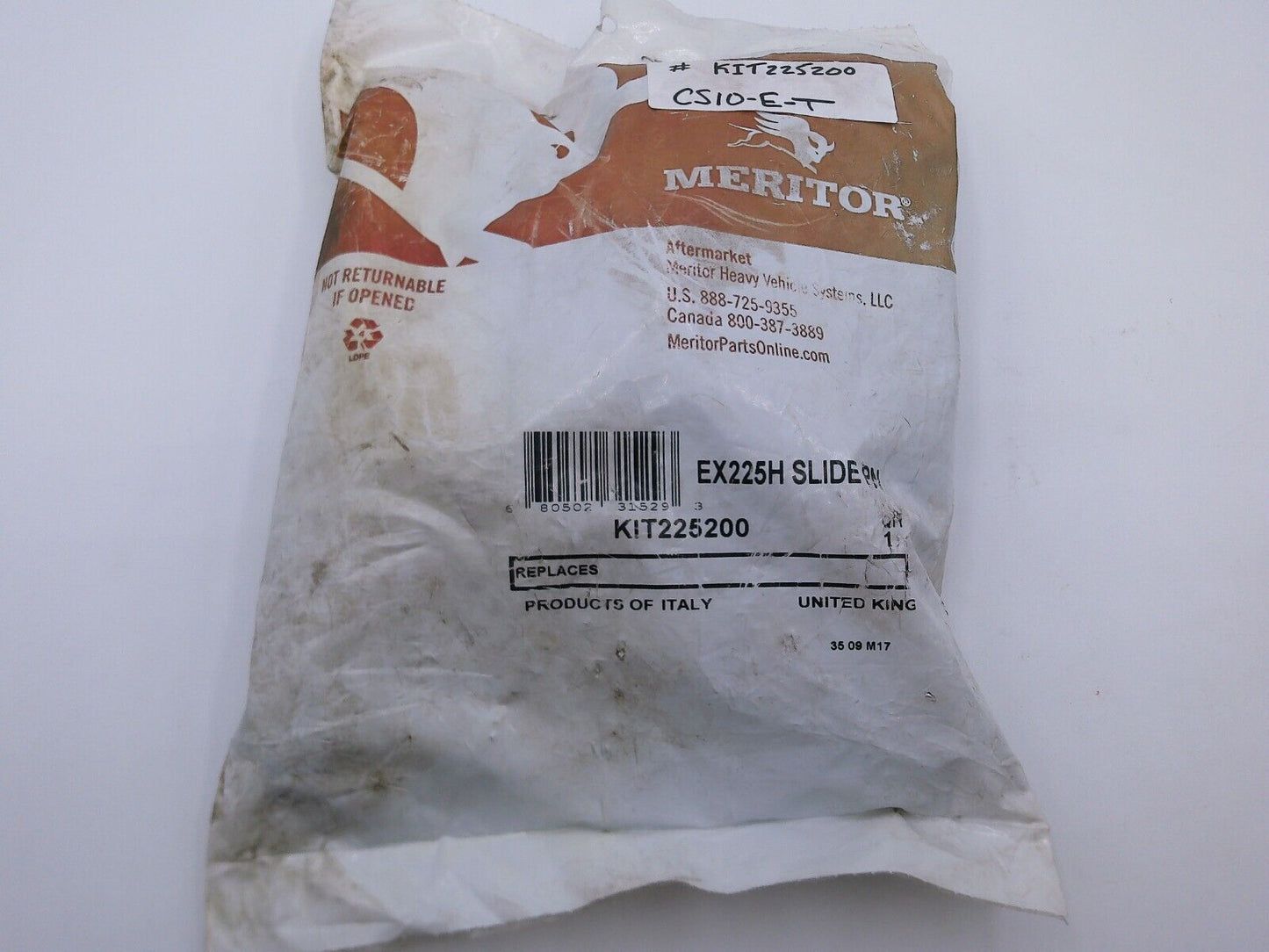 MERITOR SLIDE PIN KIT EX225H TDA-KIT225200 sealed pack | CS10-E-T