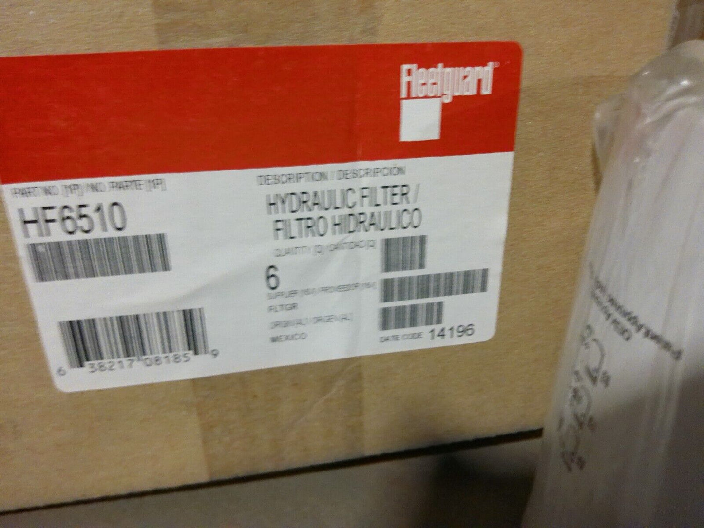 Lot of (5) Genuine Fleetguard HF6510 Filters | WD32-1