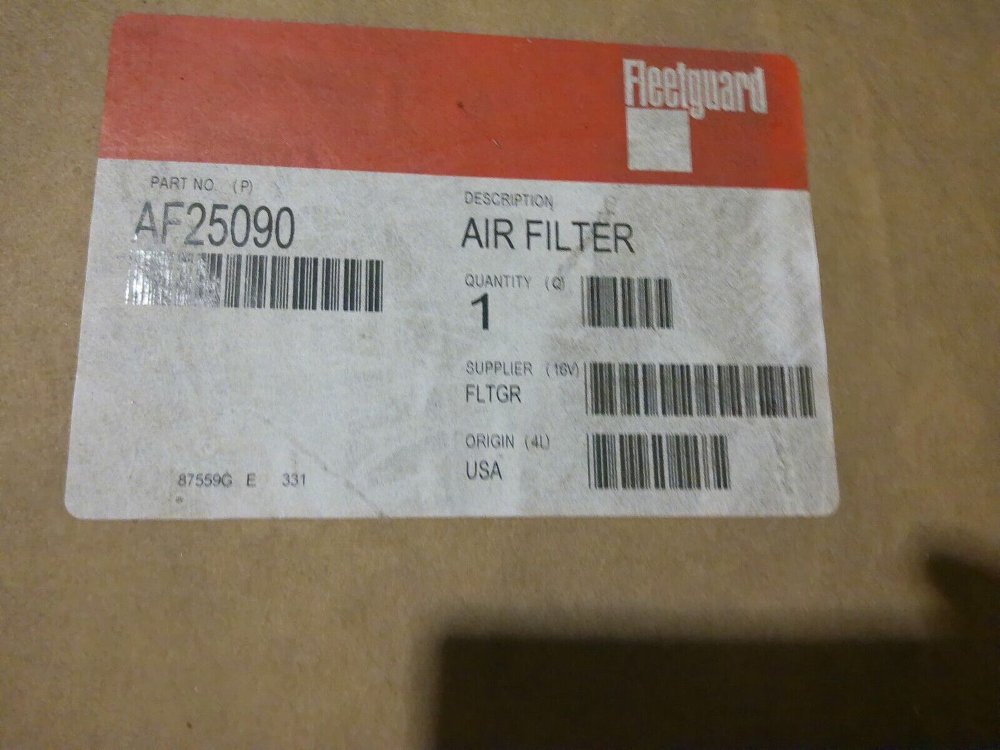 Lot of (2) Fleetguard AF25090 Air Filters | WD23-1