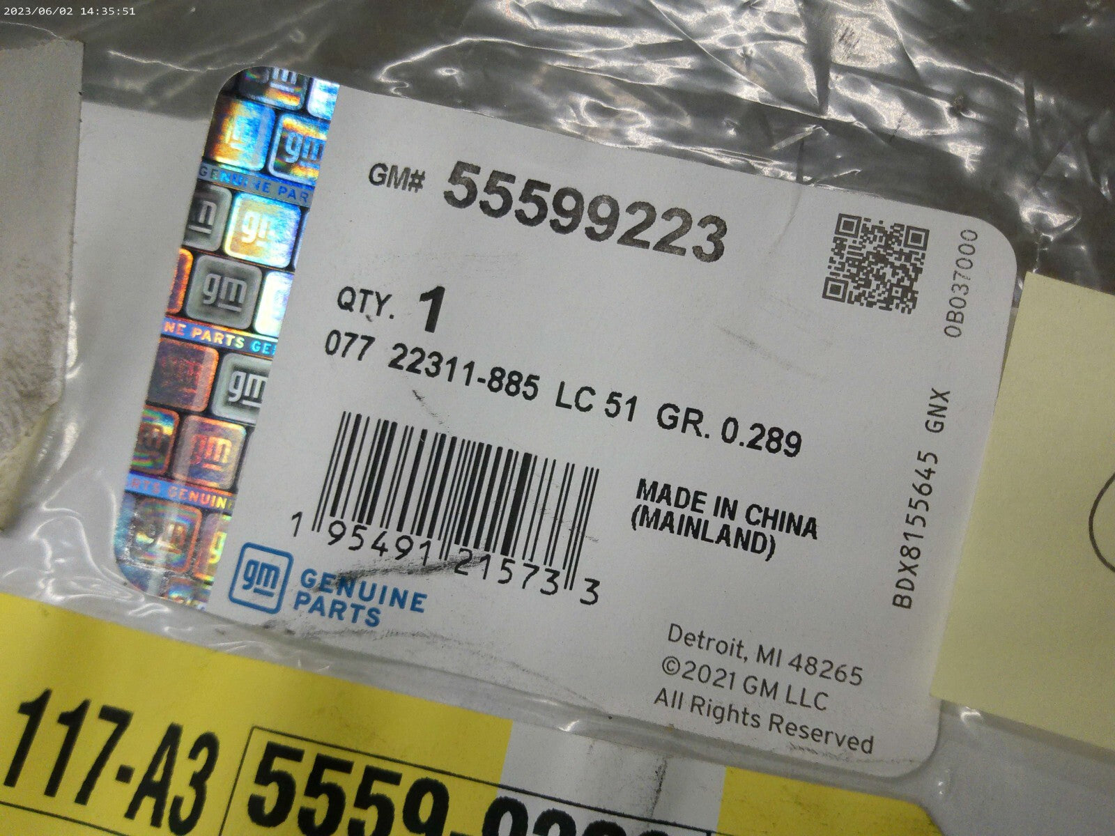 Genuine OE GM Cylinder Head Gasket 55599223 | OS-FL