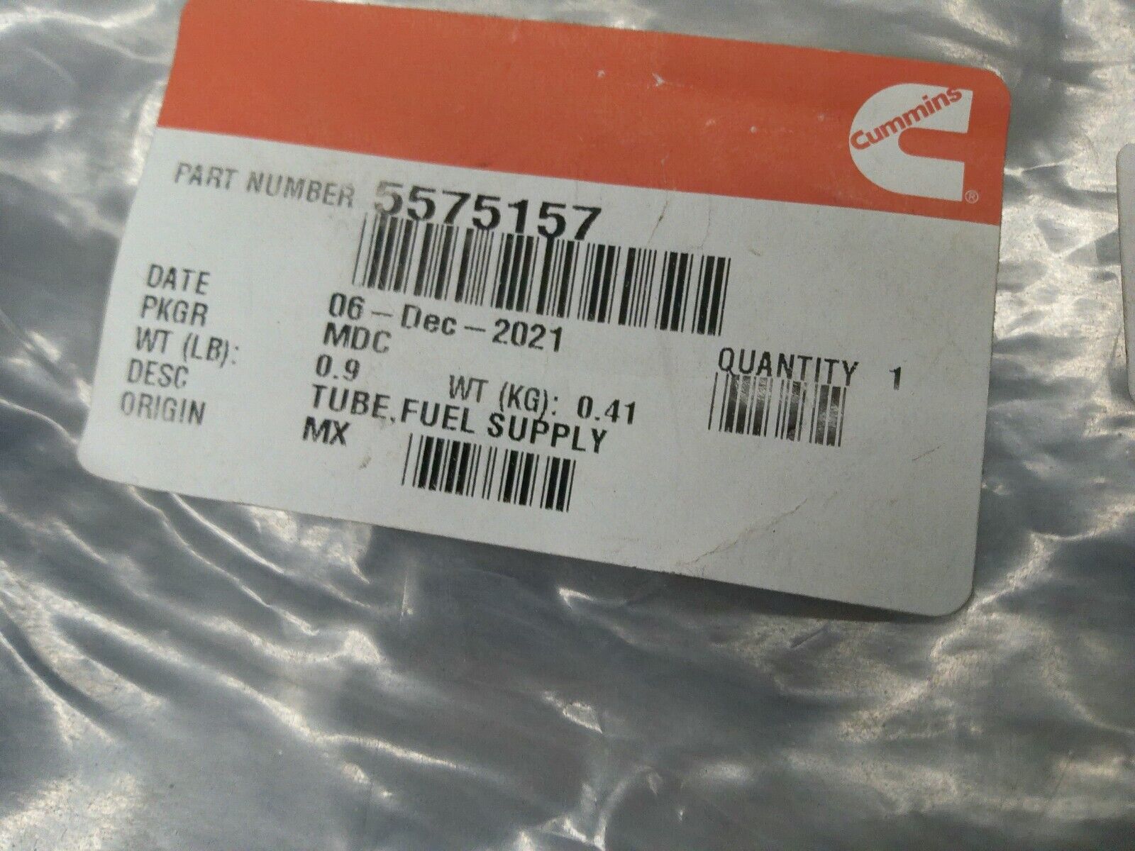 CUMMINS 5575157 FUEL SUPPLY TUBE Genuine OEM | CS10-E-T