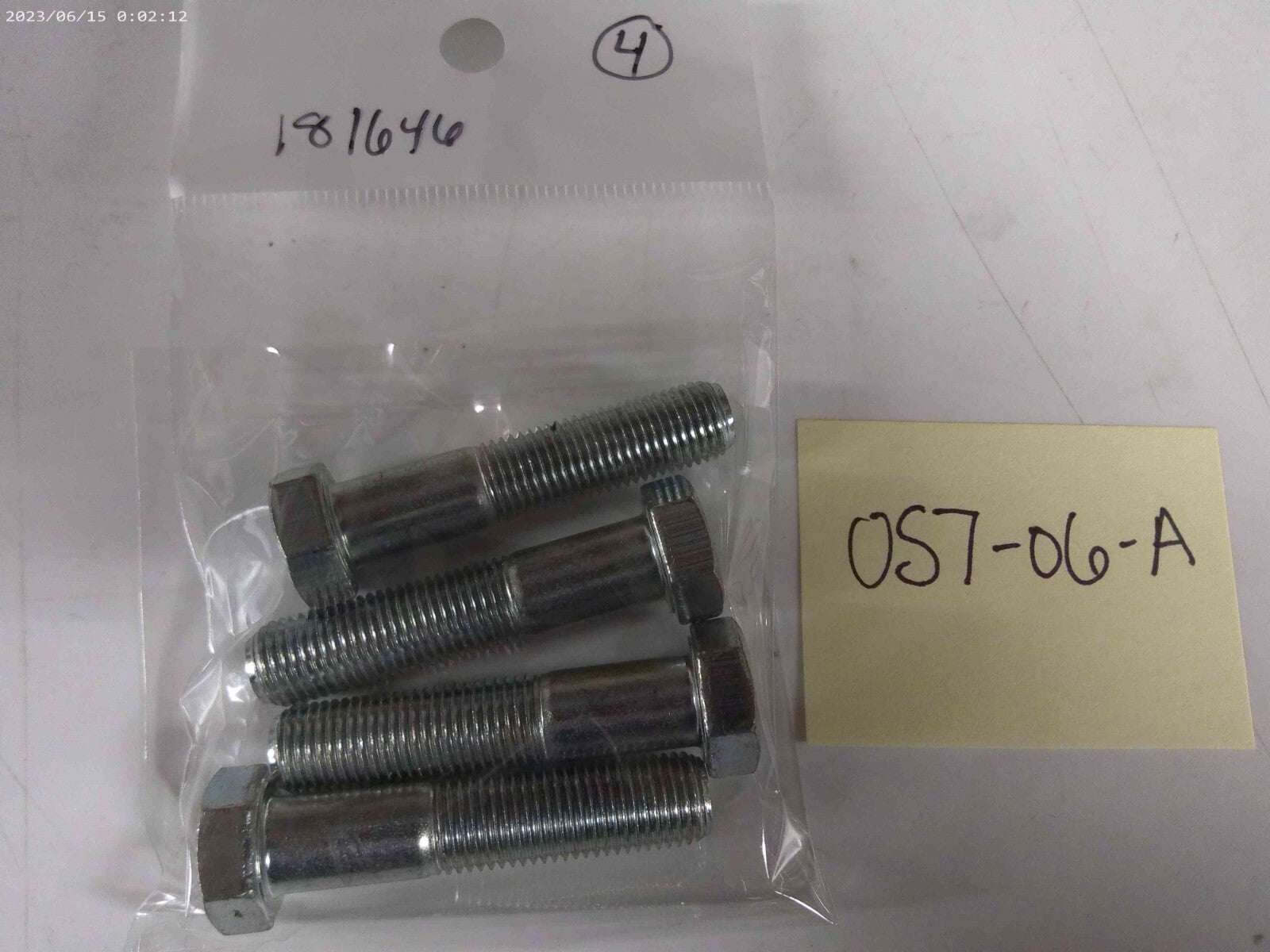 Western Star Bolt WWS 181646 3/8 - 24 X 1 3/4" Lot of (4) | OS7-06-A
