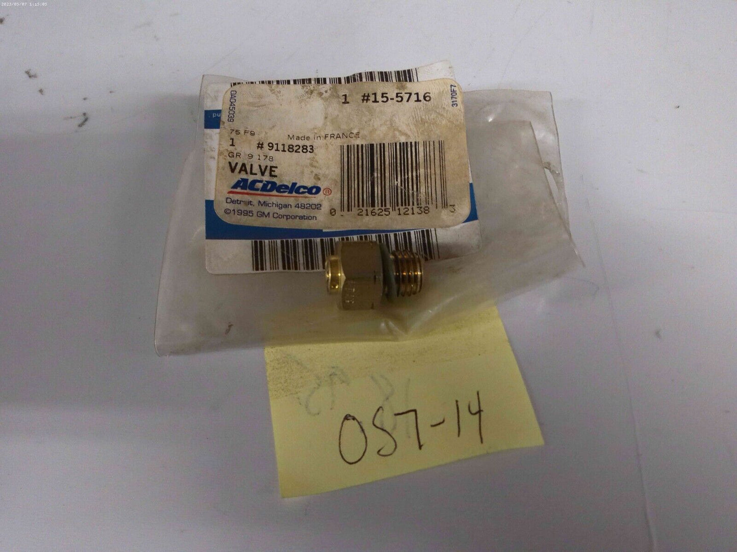 OE GM 9118283 ACDELCO 15-5716 A/C Compressor Relief Valve | OS7-14