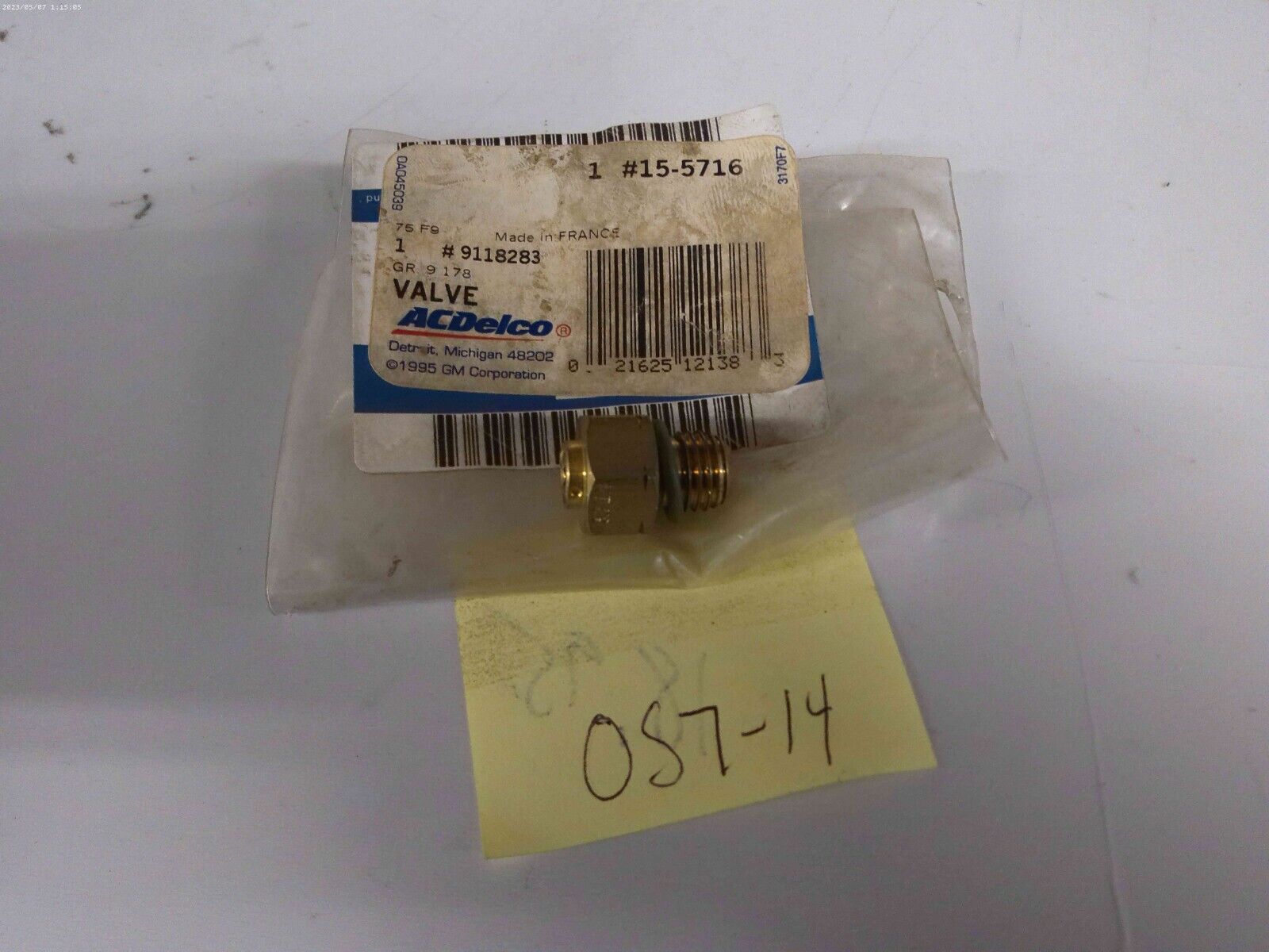 OE GM 9118283 ACDELCO 15-5716 A/C Compressor Relief Valve | OS7-14