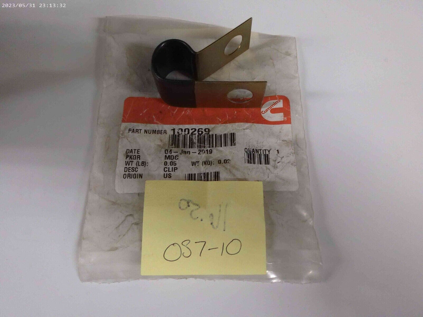 Genuine OEM CUMMINS CLIP 100269 | OS7-10