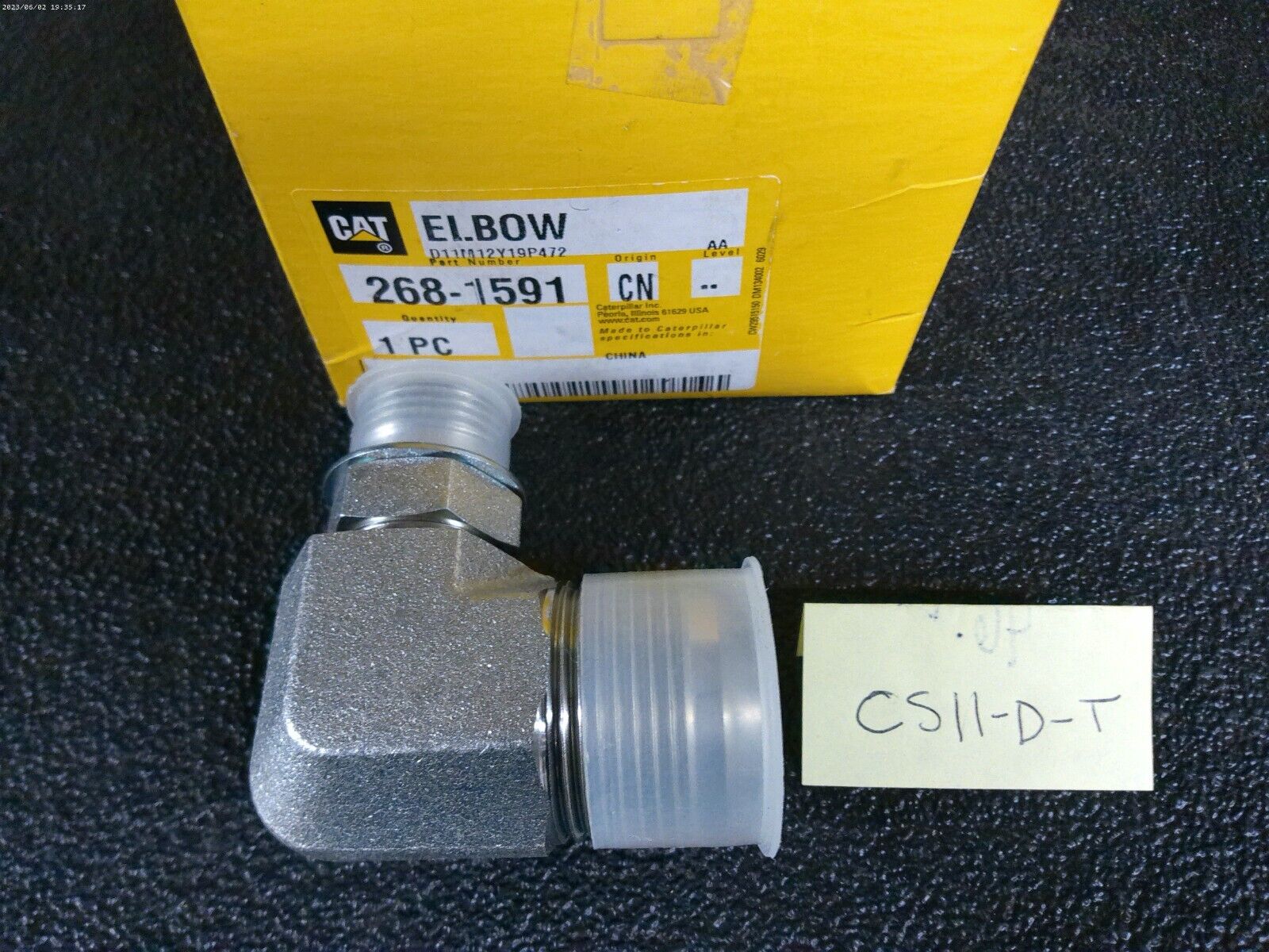 CAT part# 268-1591 Connector Elbow | CS-11-D-T