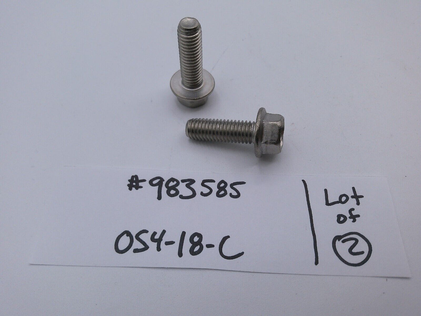 Lot of (2) OEM MACK Hex/Flange Screw Bolt 983585 | OS4-18-C