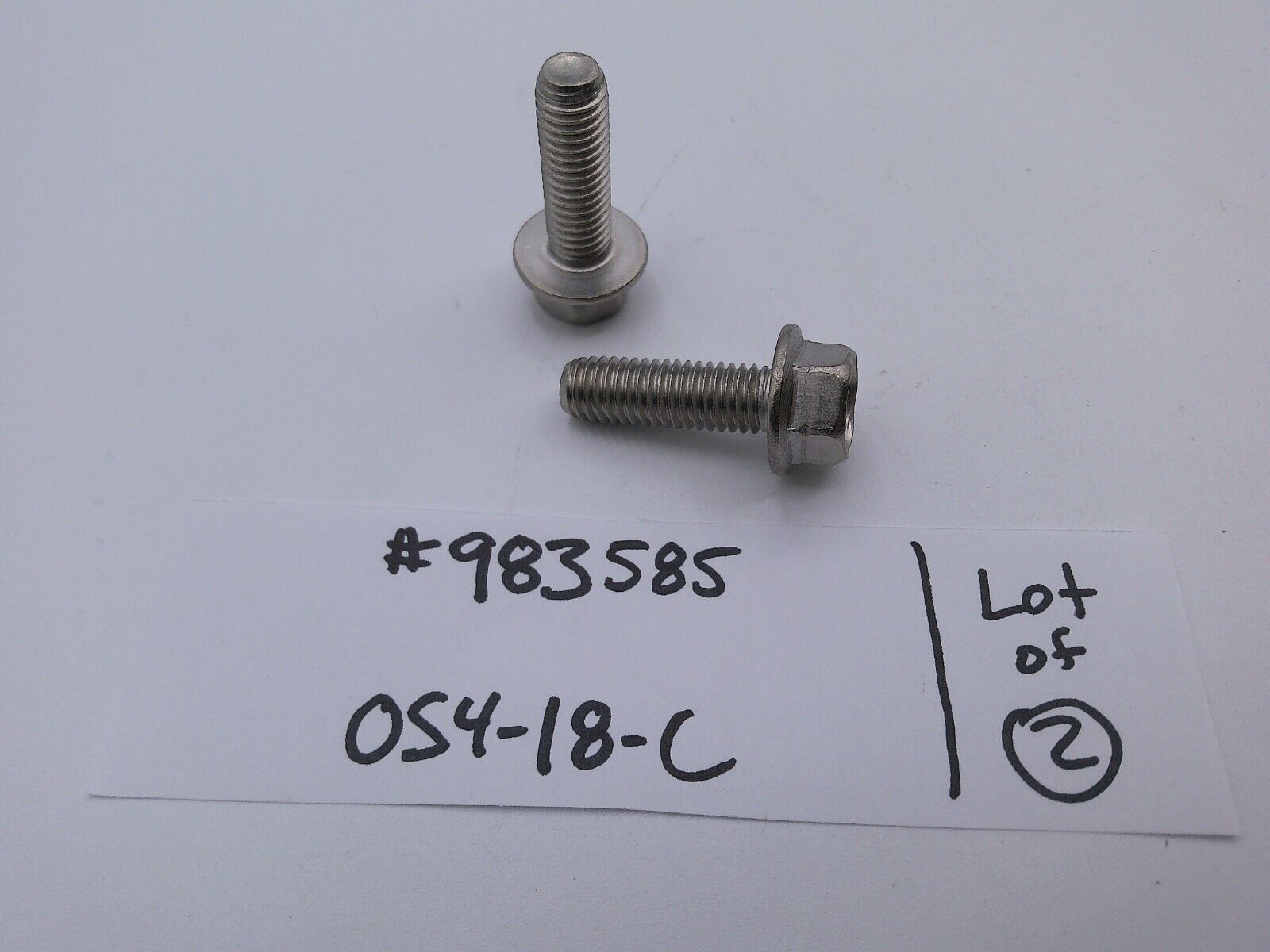 Lot of (2) OEM MACK Hex/Flange Screw Bolt 983585 | OS4-18-C