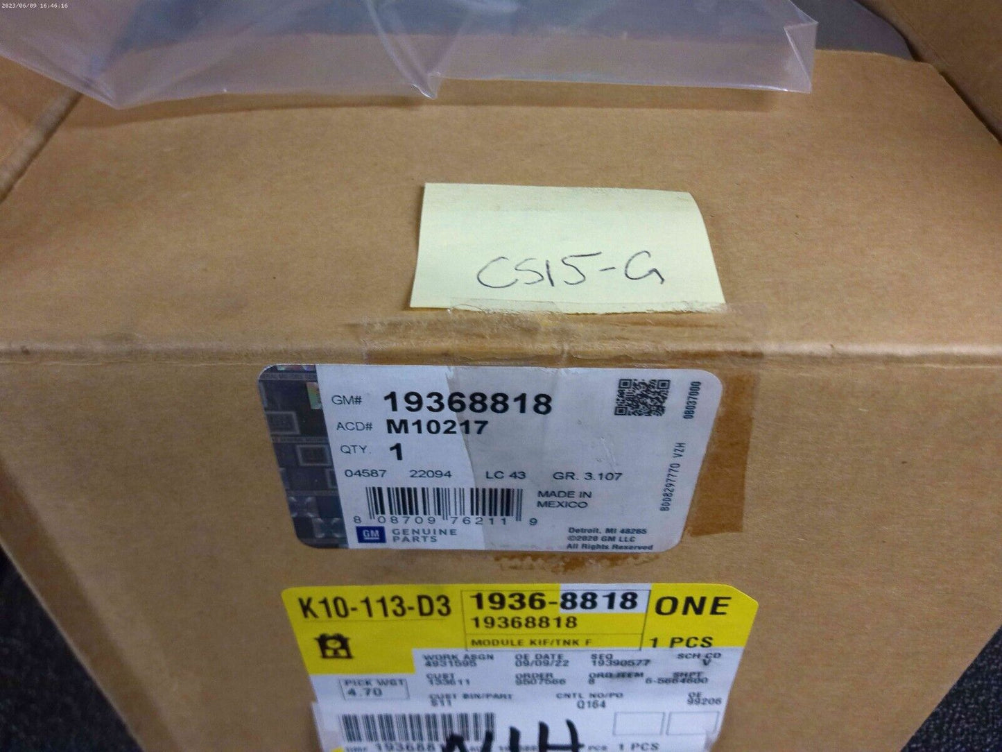 Genuine GM OEM - Fuel Pump 19368818 | CS15-G