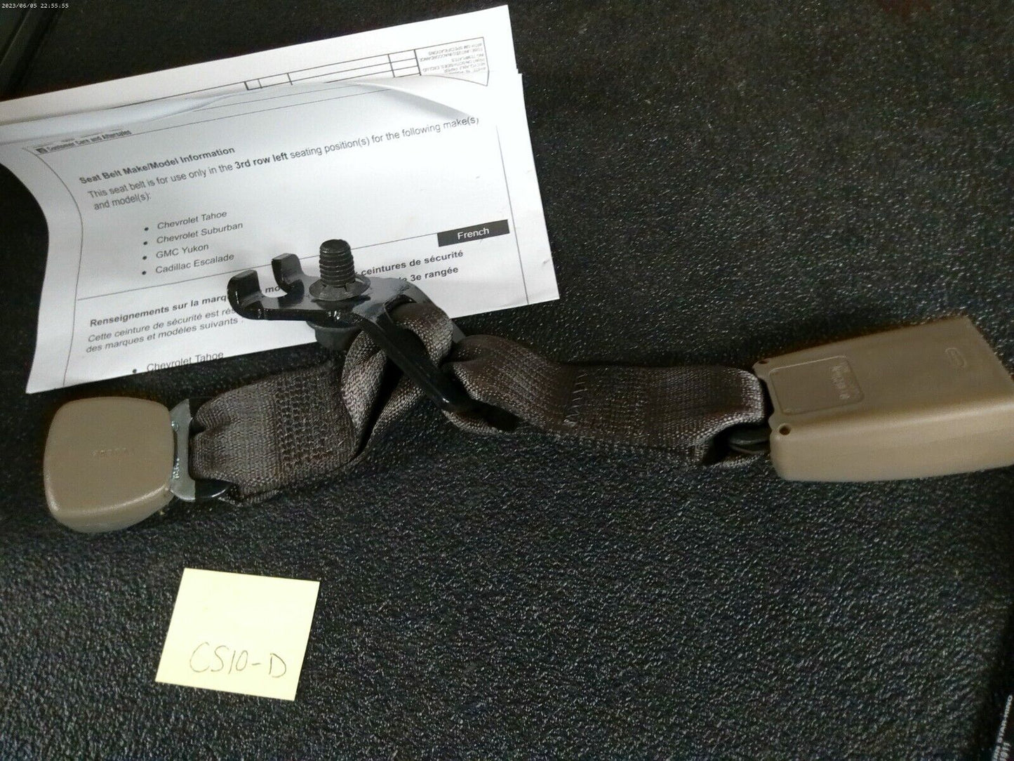 GM Genuine Parts 84600038 Seat Belt Receptacle | CS10-D