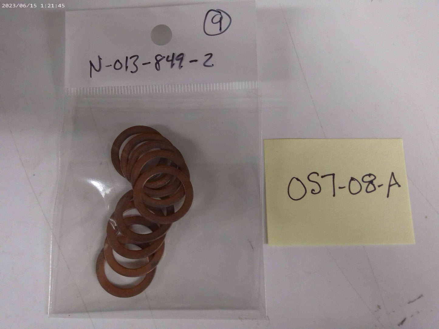 oem Volkswagen Engine Oil Drain Plug Gasket N-013-849-2 Lot of (9) | OS7-08-A