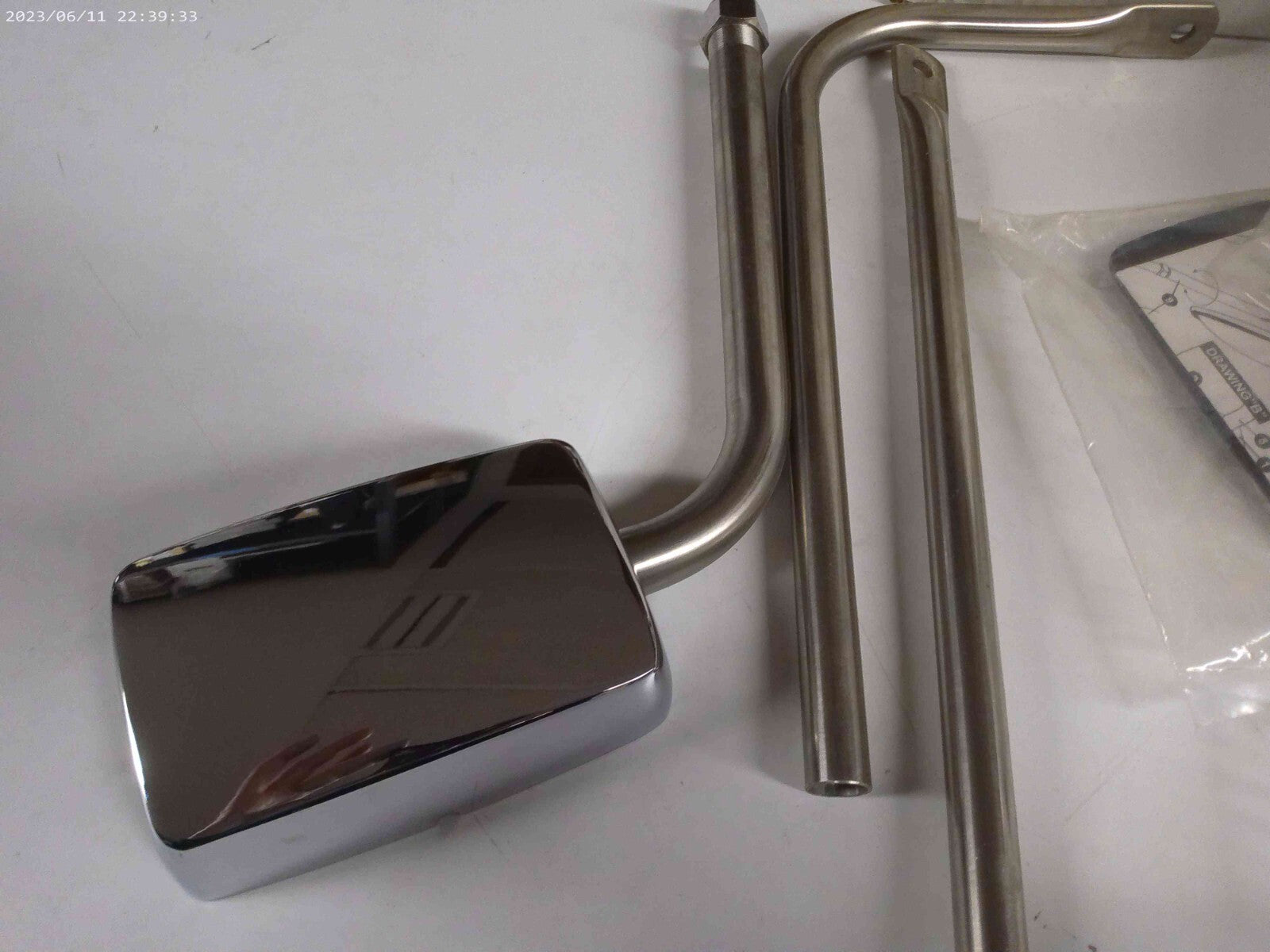 Trux TM-2005 Mirror Hood Mount, Curved Arm, With Rectangular Base | CS17-F