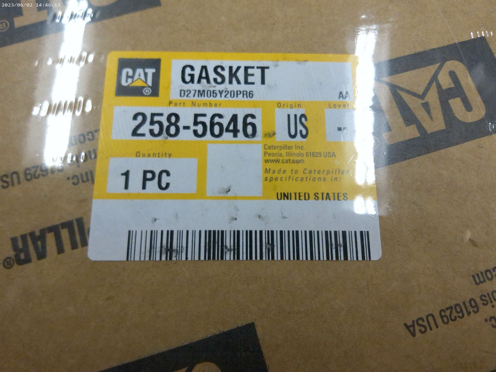 Caterpillar OEM Gasket Part Number 258-5646, 2585646 | OS-FL