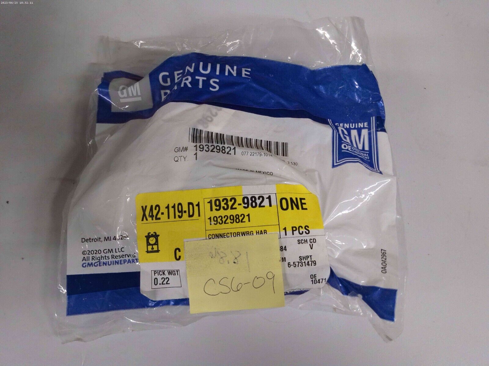 Genuine GM Wiring Harness Connector 19329821 | OS6-09