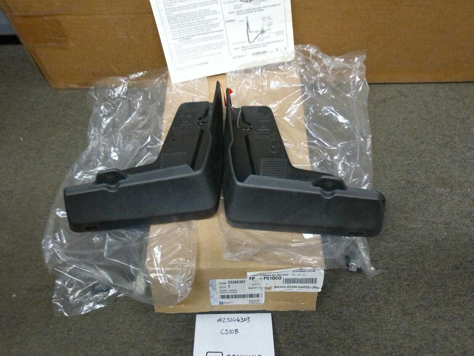 OEM GM 2017-2024 Cadillac XT5 Front Molded Splash Guards 23266303 | CS10B