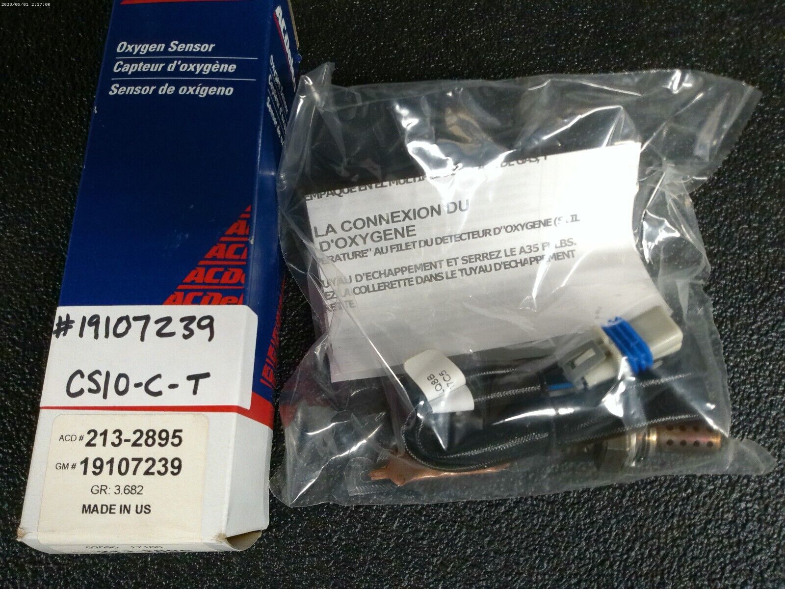 Oxygen Sensor Genuine OEM ACDelco 213-2895 GM 19107239 | CS10-C-T