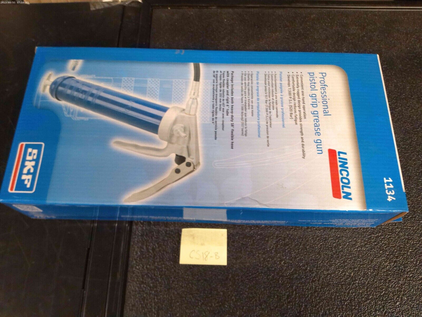 SKF Lincoln Industrial 1134 Grease Gun, Pistol Grip Handle, 7500 Psi | CS18-B
