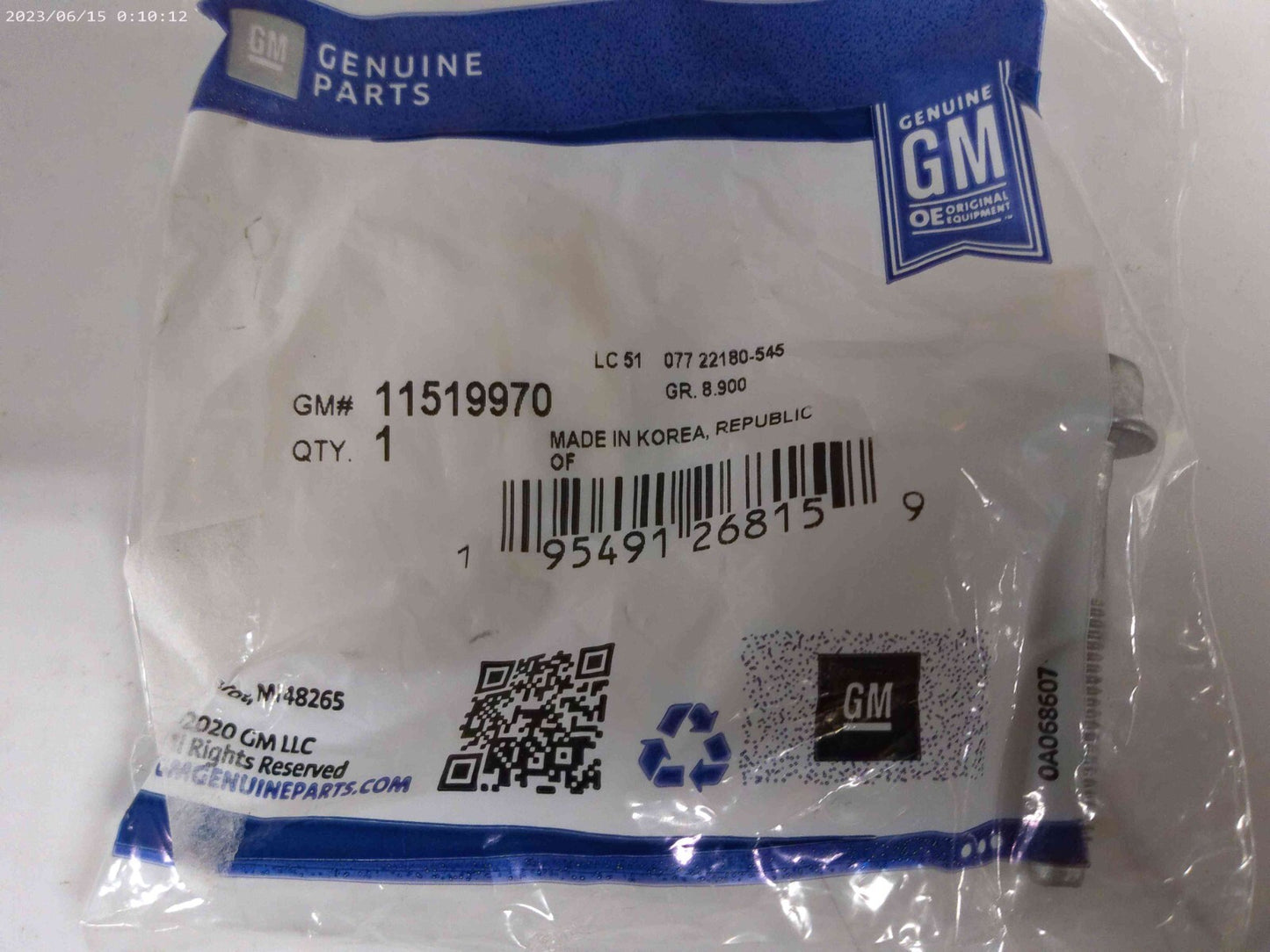 GM OEM 09-24 CTS Electrical Starter-Starter Lower Bolt 11519970 (1) | OS7-06-E