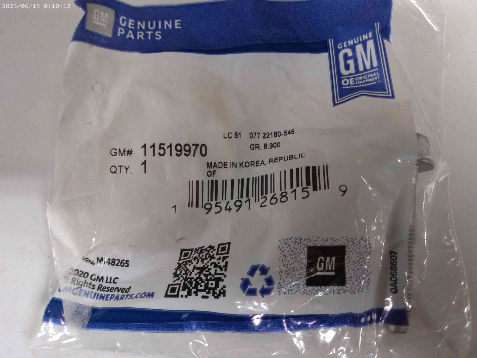 GM OEM 09-24 CTS Electrical Starter-Starter Lower Bolt 11519970 (1) | OS7-06-E