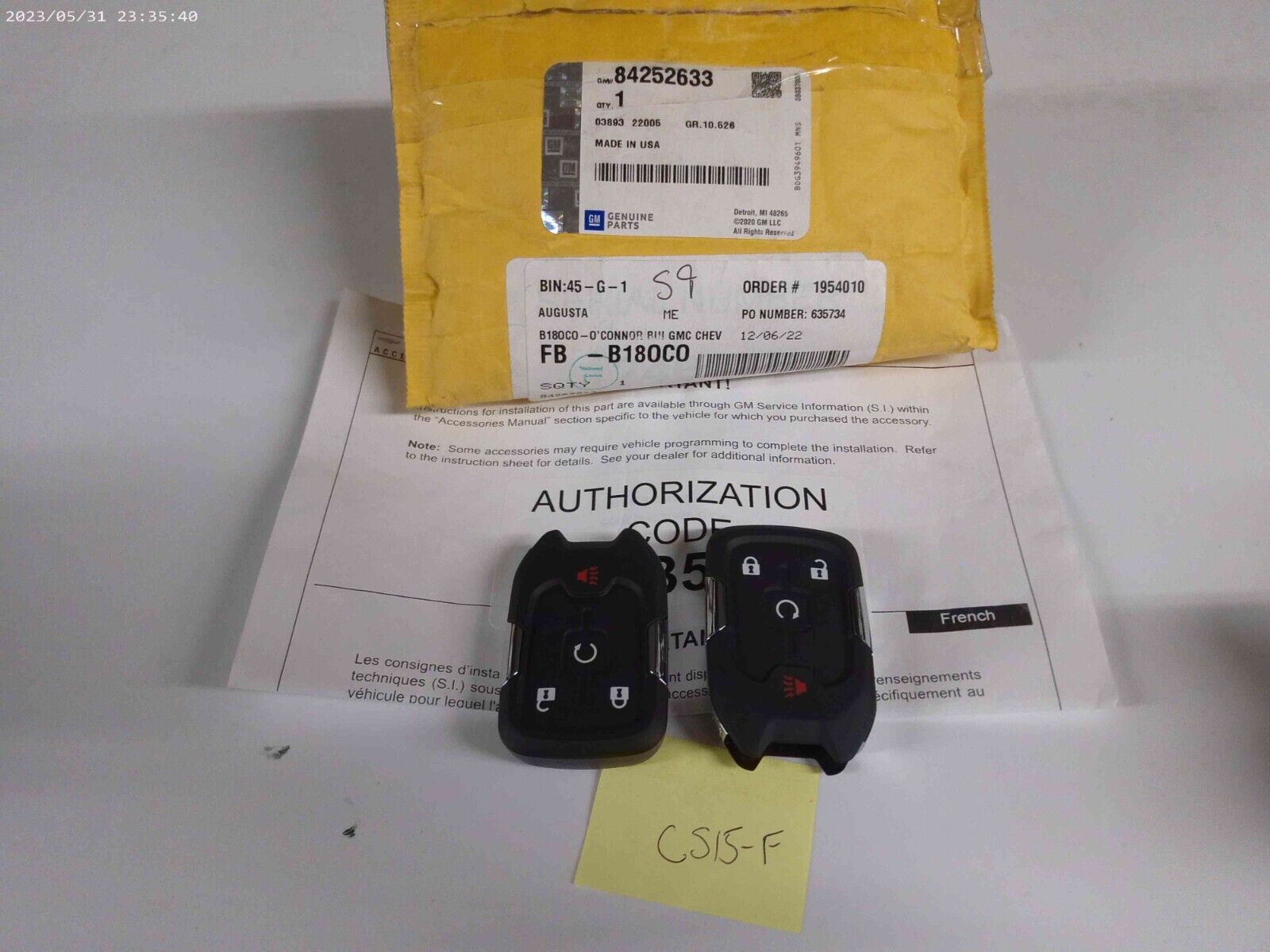 Genuine GM Remote Start Kit 84252633 *READ* | CS15-F