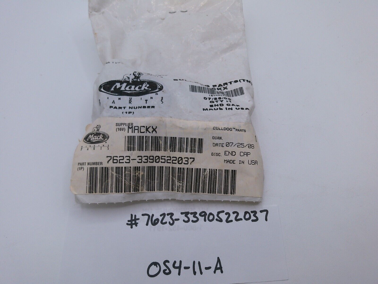 Genuine OEM Mack 7623-3390522037 END CAP | OS4-11-A