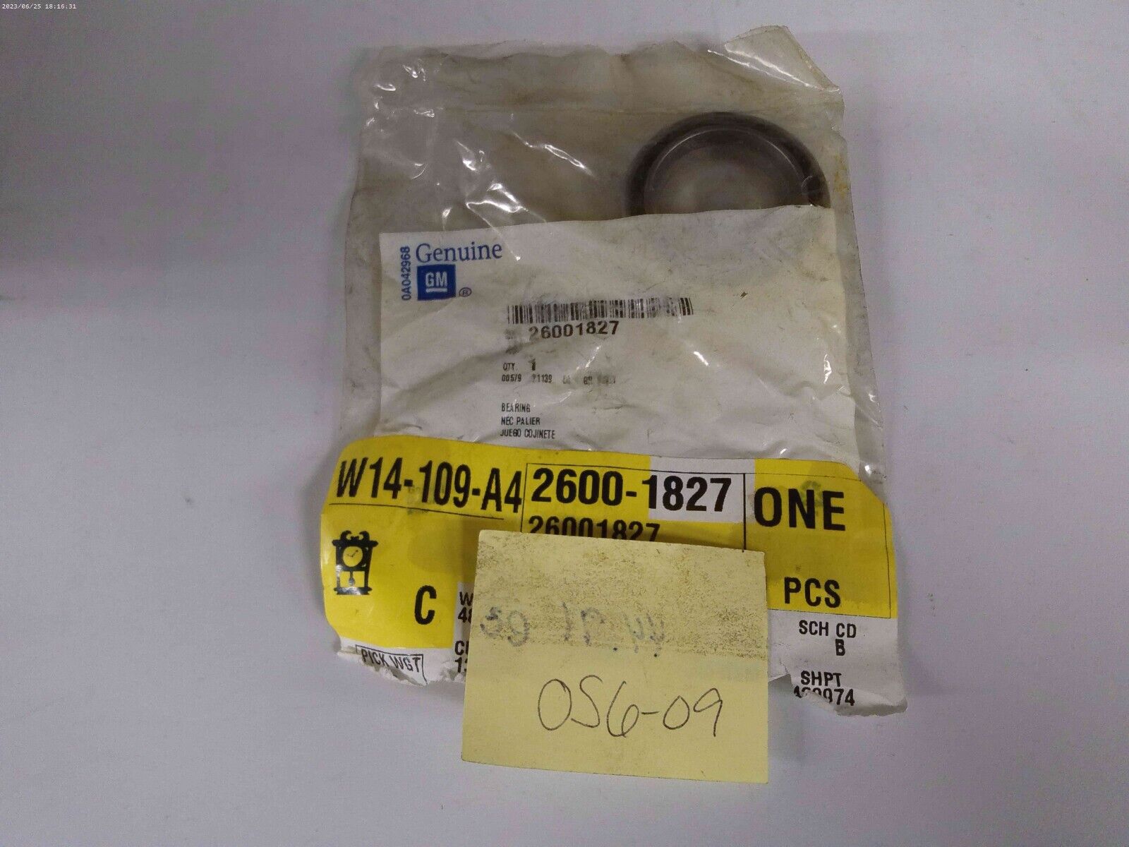 Genuine GM Steering Shaft Bearing 26001827 | CS6-09