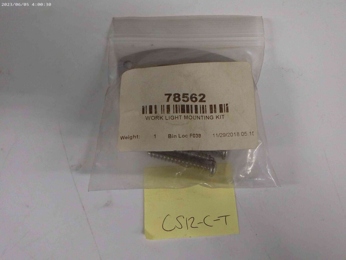 Genuine OEM Fisher / Western 78562 Work Light Mounting Kit | CS12-C-T