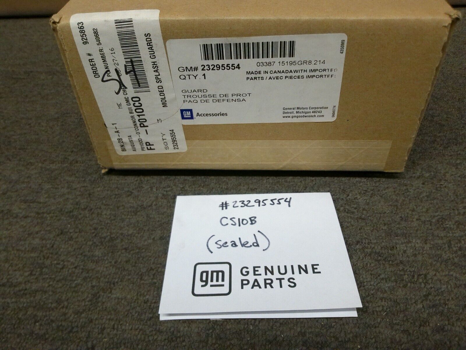 Genuine GM Molded Malibu Splash Guards Rear 23295554 *Sealed* | CS10B