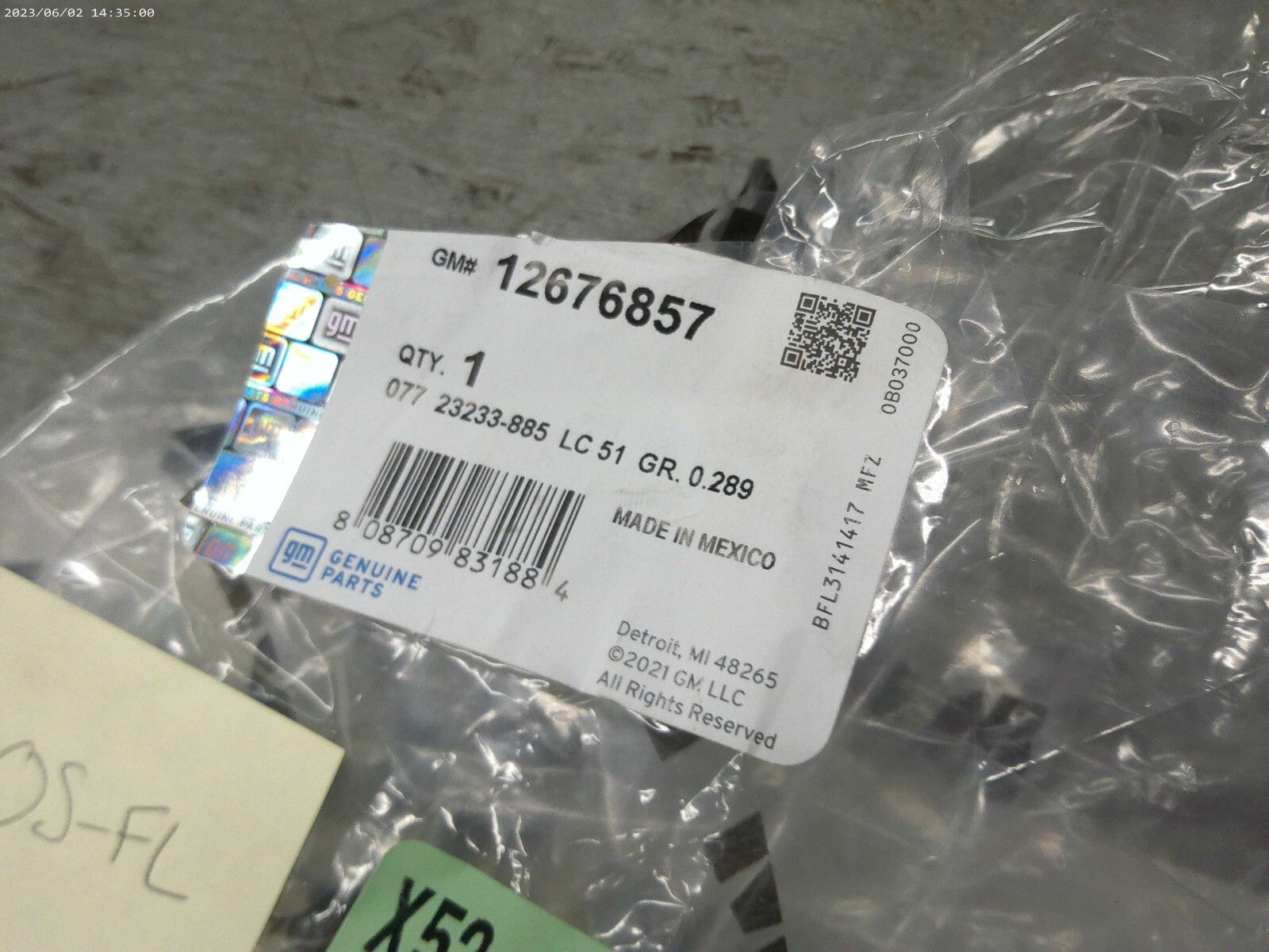 Genuine OEM GM Head Gasket Set 12676857 | OS-FL