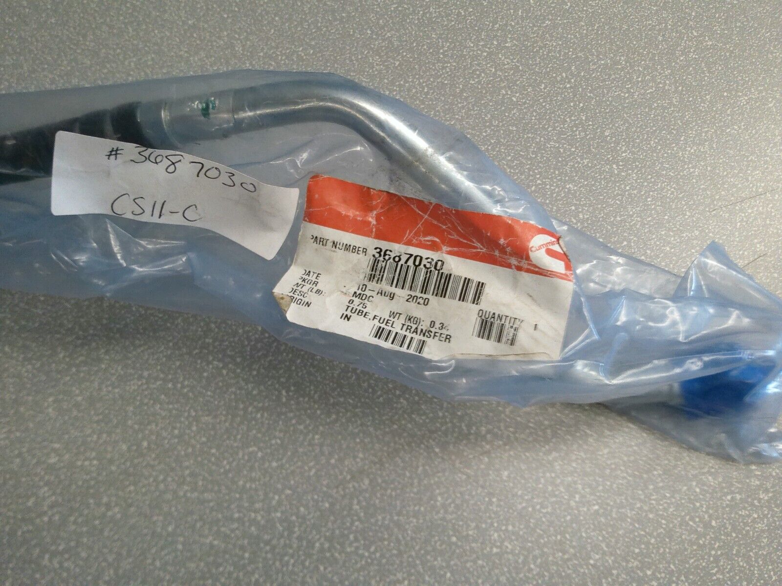 GENUINE OEM CUMMINS Fuel Transfer Tube 3687030 | CS11-C